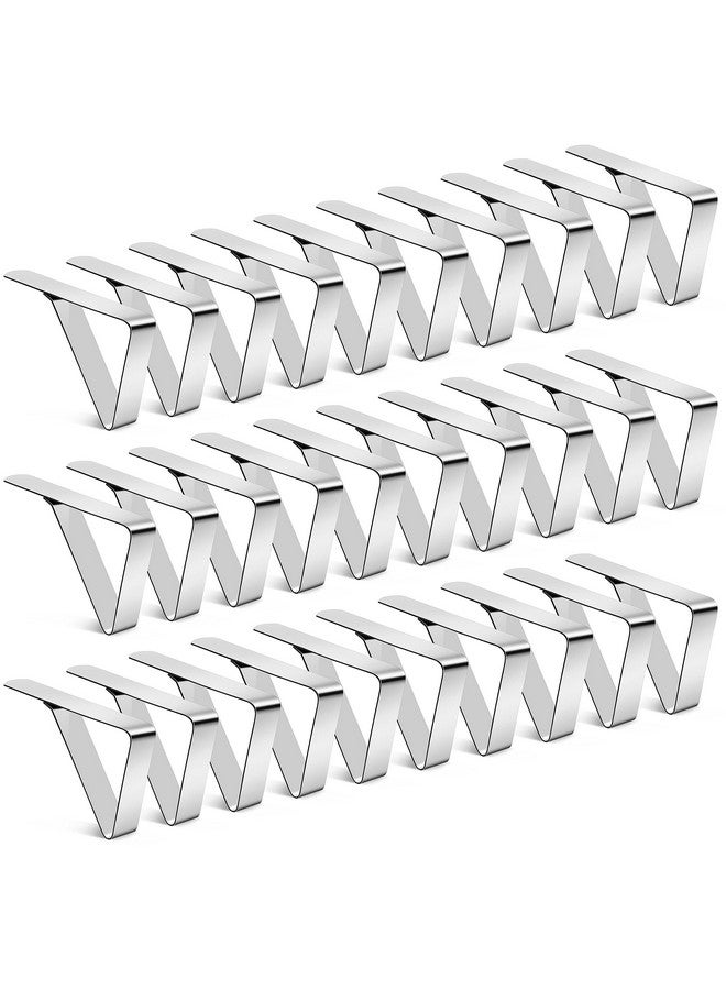 Childom 30 Pcs Stainless Steel Tablecloth Clips - Ideal Table Cloth Cover Clamps for Home, Outdoor, Kitchen, Restaurant, Weddings, Picnic, Patio, Birthday Party - Image 1