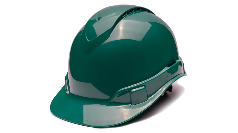 Pyramex Ridgeline Cap Style Hard Hat 4 Point Ratchet Vented Green - Image 3