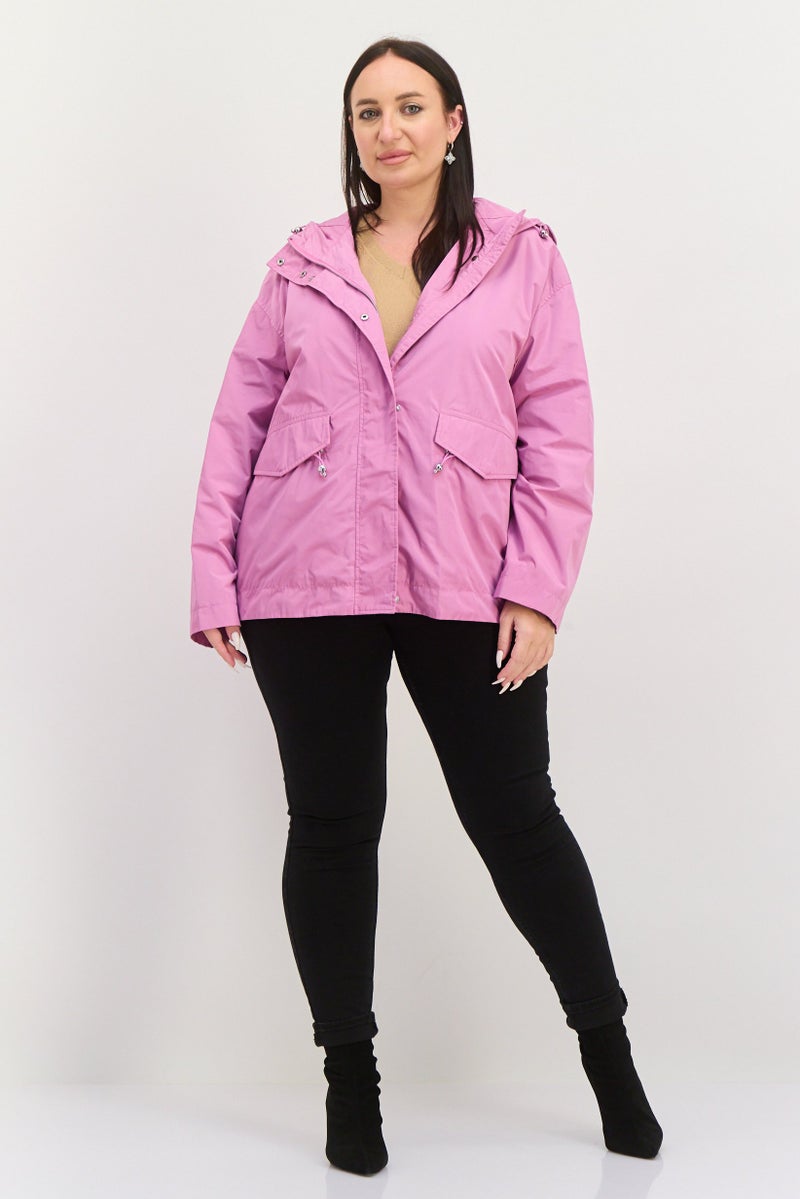 GEOX Women Plain Windbreaker Jacket, Purple - Image 3