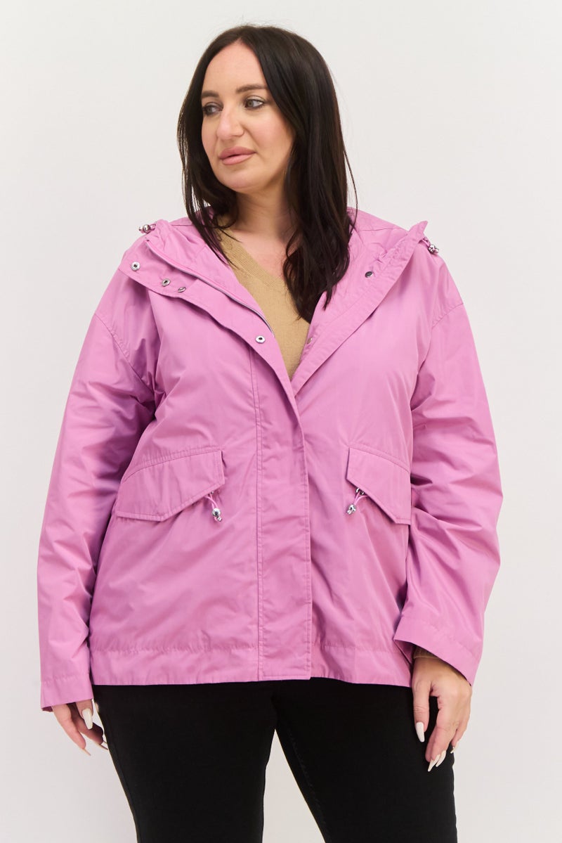 GEOX Women Plain Windbreaker Jacket, Purple - Image 1