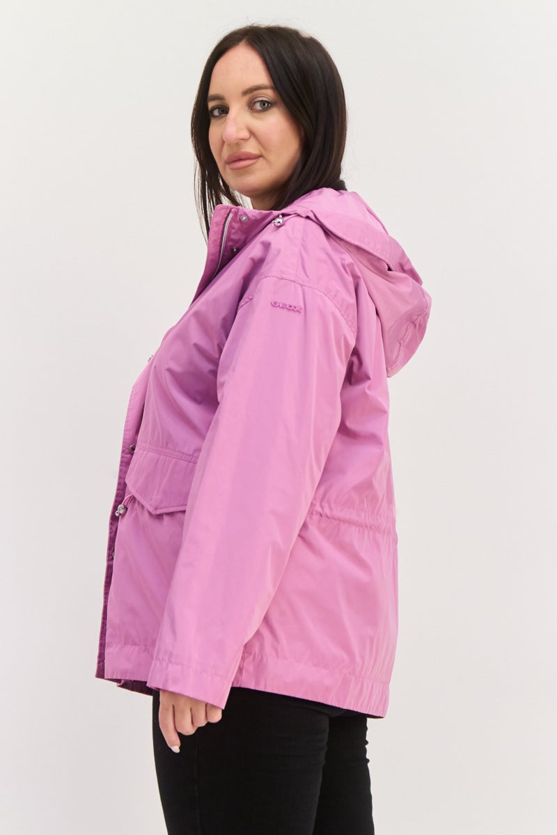 GEOX Women Plain Windbreaker Jacket, Purple - Image 2
