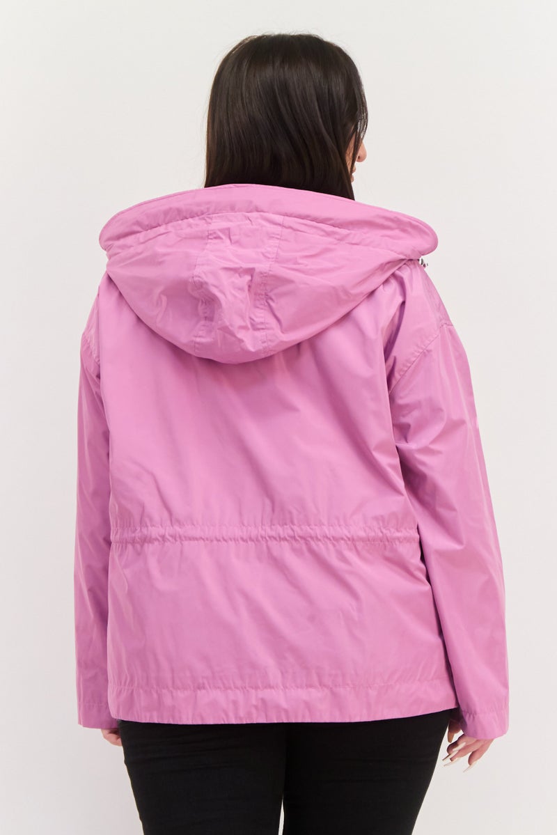 GEOX Women Plain Windbreaker Jacket, Purple - Image 4