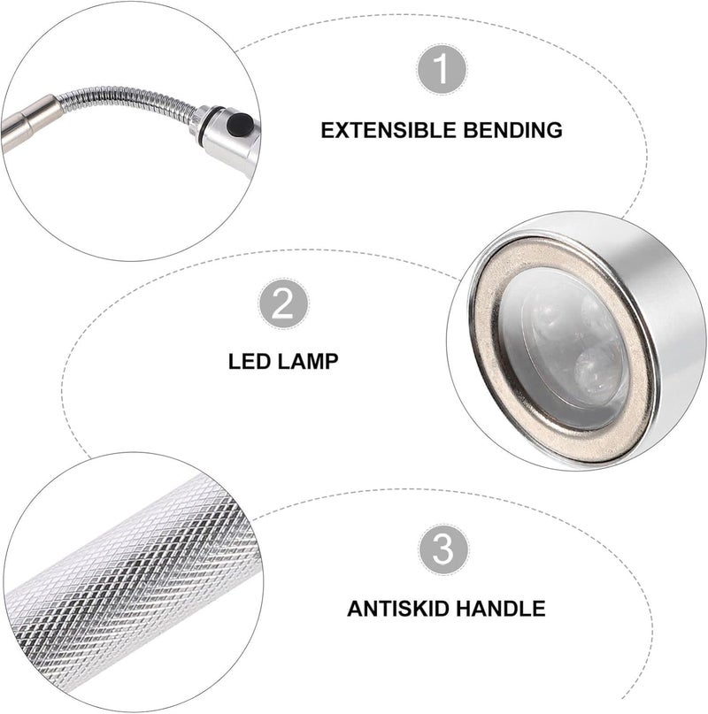 Burmy Telescoping Torch Light LED Extendable Flashlight with Magnetic Pickup Tool for Tight Spaces 360 Flexible Extendible Head 3 LED Torch - Image 4