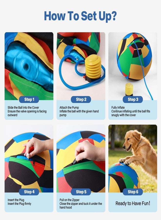 Pet Prime 25" Herding Ball for Dogs,Dog Herding Ball with Pump for Australian Shepherd,Cattle,Border Collie,Large Breed Play and Exercise,Durable Outdoor Herding Toy for Dogs and Horses - Image 3