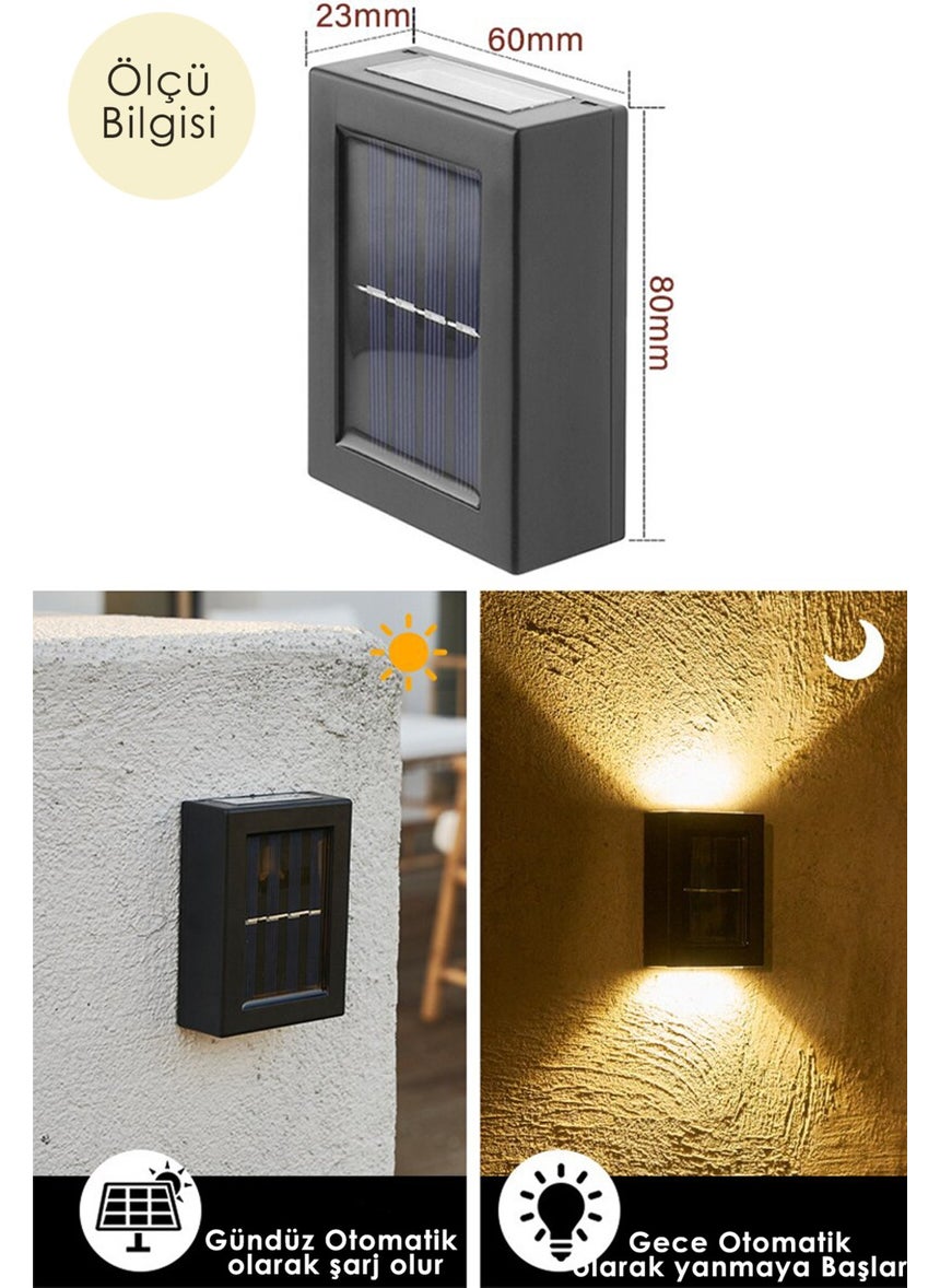 Technosmart 2PCS Modern Solar Double Sided Sconce Solar Powered Lighting Decoration Wall Lamp  - Image 5