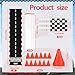 EUVBOKW 37 Pcs Race Car Party Decorations 12 Orange Traffic Cones with Holes on Top 24 Checkered Flags 1 Racetrack Floor Runnerfor Race Car Birthday Party Table Centerpiece Supplies - Image 4