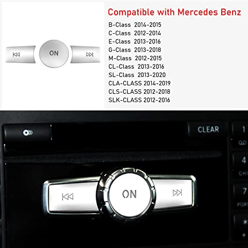 Jaronx Compatible with Mercedes Benz Radio Button Cover Stickers, X204/W204 Radio ON Volume Button Sticker Cover for Mercedes B W246/C W204/ E W212/ G/ML W166 CL/SL/CLA/CLS/SLK - Image 2