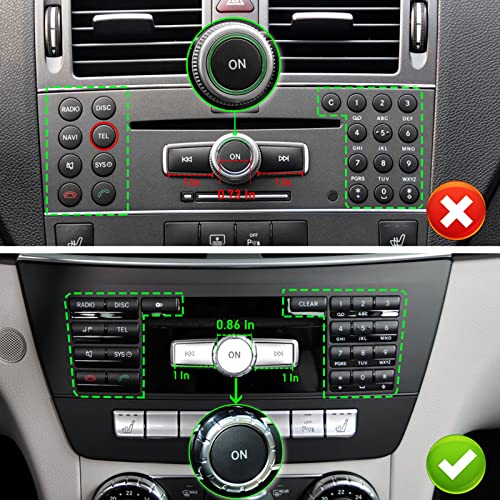 Jaronx Compatible with Mercedes Benz Radio Button Cover Stickers, X204/W204 Radio ON Volume Button Sticker Cover for Mercedes B W246/C W204/ E W212/ G/ML W166 CL/SL/CLA/CLS/SLK - Image 3