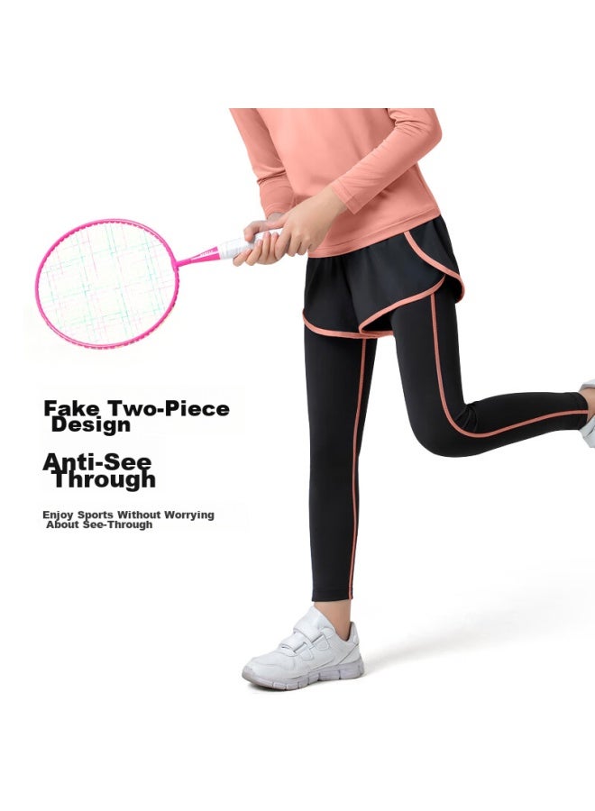 Fandimu Children's Sports Set, High-elastic Breathable, Adult Parent-child Running Yoga Badminton Basketball Training Suit, Size 130 - Image 3