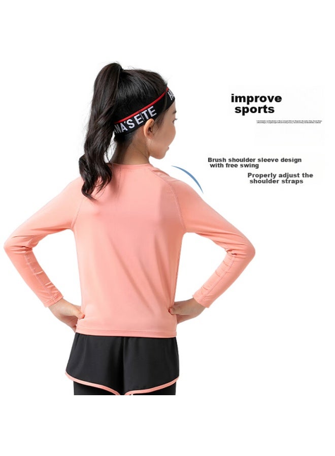 Fandimu Children's Sports Set, High-elastic Breathable, Adult Parent-child Running Yoga Badminton Basketball Training Suit, Size 130 - Image 4