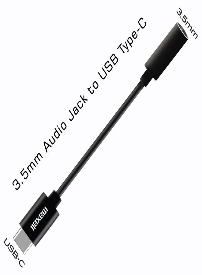 Maxell Sync Up USB-C Headphone Adapter, 3.5mm Audio Jack to USB-C, Reversible, 197294, Black - Image 2