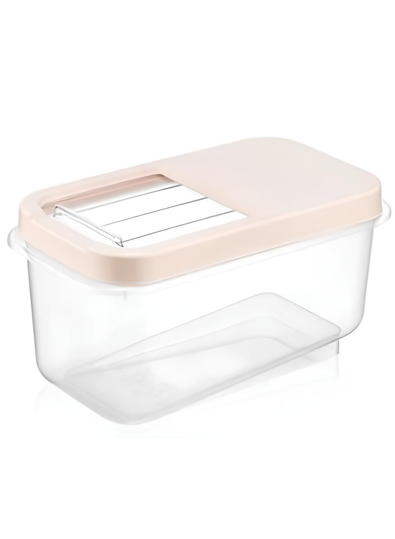 Dunya Slide Storage Container Box With Clear Slide Lid For Easy Use Can Storage Seeds And Legumes 5 L-Beige  - Image 1