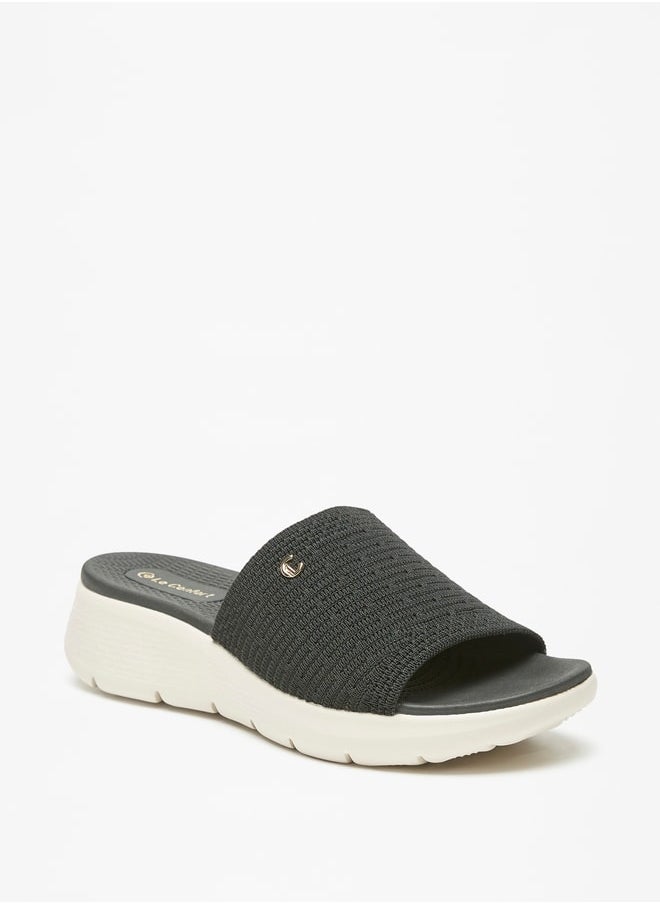 Le Confort - Women Textured Slip-On Slides with Flatform Heels - Image 1
