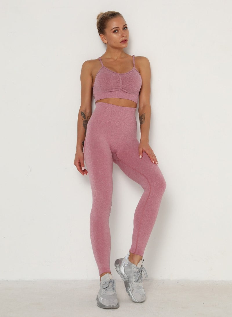 Loquat Yoga Tight Fitting Stretch Soft Sets Pink - Image 2