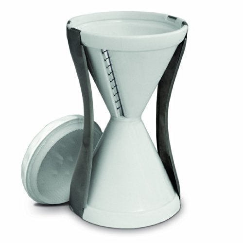 Ontel مقطعة الخضار فيجتيتي سلايسر بشفرة مزدوجة من الفولاذ المقاوم للصدأ لقطع الخضار للنودلز السميكة أو الرقيقة تعمل مع الكوسا والقرع والخيار والجزر والمزيد 276L x 276W x 632H أبيض