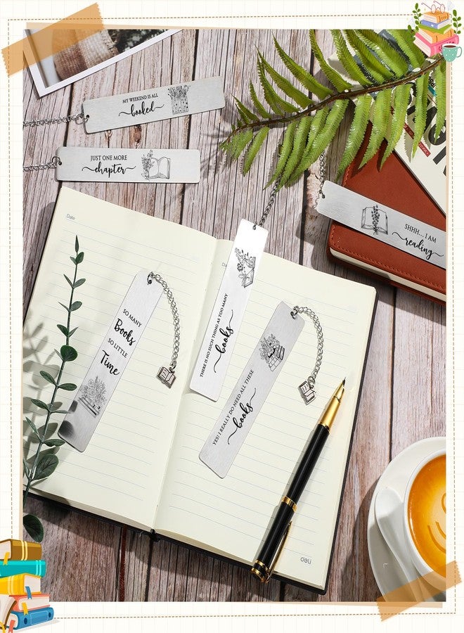 Skyygemm 12 Pcs Book Lovers Gift for Her Him Metal Bookmarks 6 Styles Library Reading Bookmarks Book Club Gift Ideas for Students Senior College - Image 4