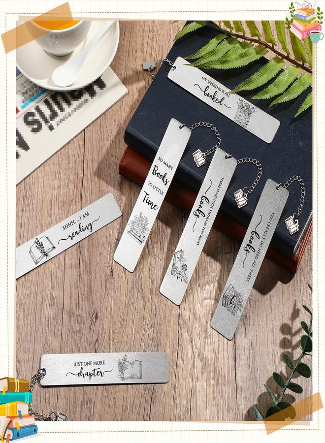 Skyygemm 12 Pcs Book Lovers Gift for Her Him Metal Bookmarks 6 Styles Library Reading Bookmarks Book Club Gift Ideas for Students Senior College - Image 3