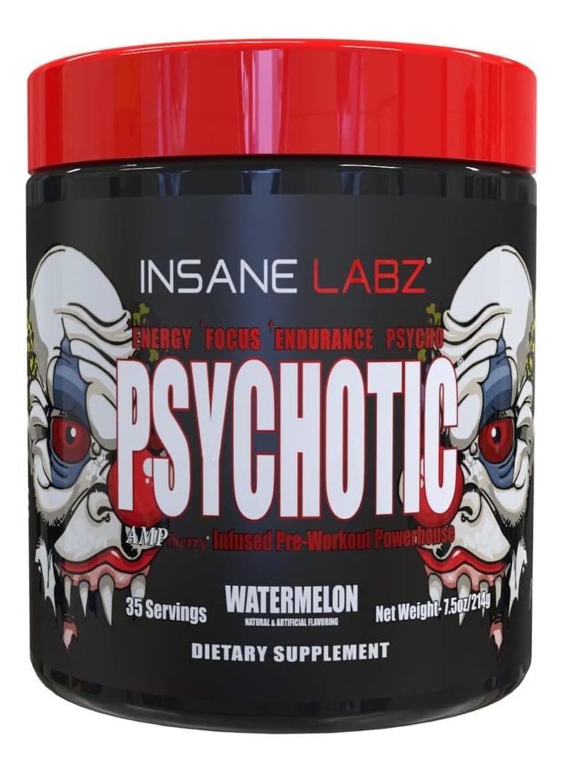 Insane labz Insane Labz, Psychotic, Infused Pre Workout, 214g, Watermelon, 35 Servings  - Image 1
