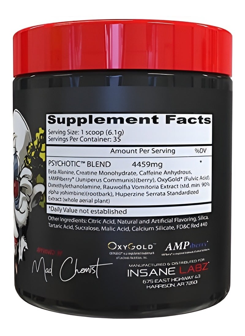 Insane labz Insane Labz, Psychotic, Infused Pre Workout, 214g, Watermelon, 35 Servings  - Image 3