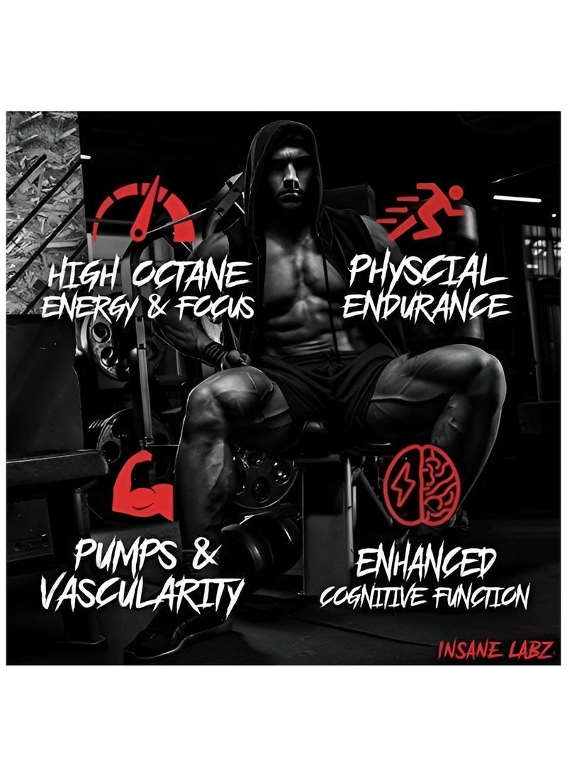 Insane labz Insane Labz, Psychotic, Infused Pre Workout, 214g, Watermelon, 35 Servings  - Image 2