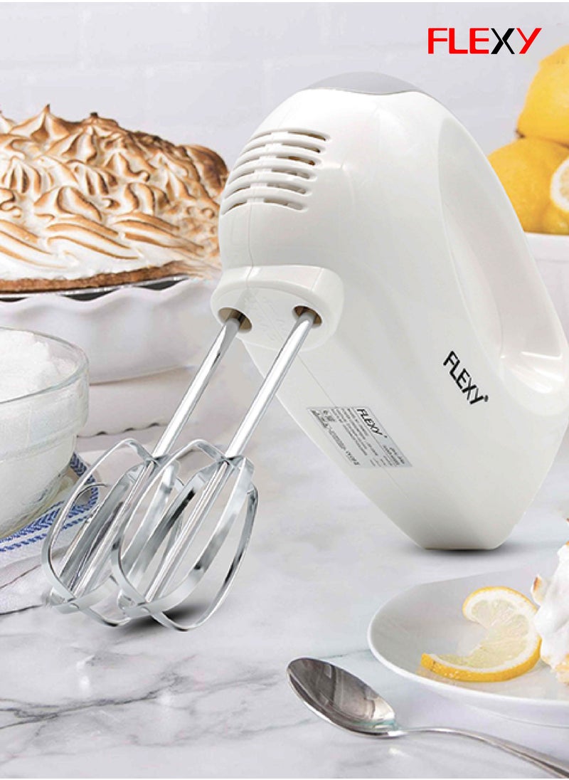 Flexy - FLEXY Turbo 5-Speed 200W Hand Mixer with 2 Beaters and 2 Dough Hooks. 2 Years Warranty. Mix like a pro. - Image 1