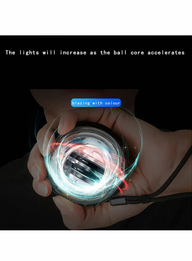 Excefore Gyro Power Ball, Self-Starting Mute Centrifugal Gyro Ball, for Finger Grip Force Arm Strength Trainer, To Relieve Stress, with Colored Lights and Wrist Rope - Image 4