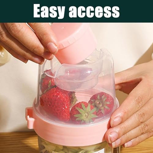 DIANZHU On The Go Breakfast Cups with Lids and Spoon,Travel Snack Container With Topping Compartment, Meal Cup Kitchen Storage Cups Container With Lid For Fruit Salad, Vegetable, Cereal - Image 3