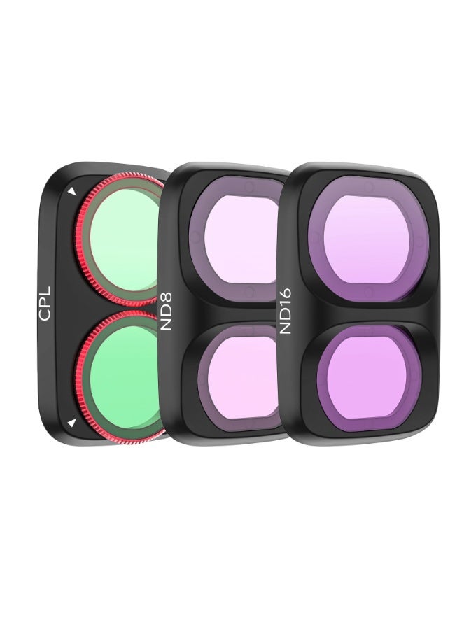 سني لايف فلتر كاميرا لـ Osmo Pocket 4 Pro، مجموعة فلاتر عدسة ND8-64/PL قابلة للتعديل وCPL وMCUV وBlack Mist مع زجاج SCHOTT وطلاء متعدد الطبقات وملحقات تركيب سريع(CPL+ND8+ND16) - Image 1