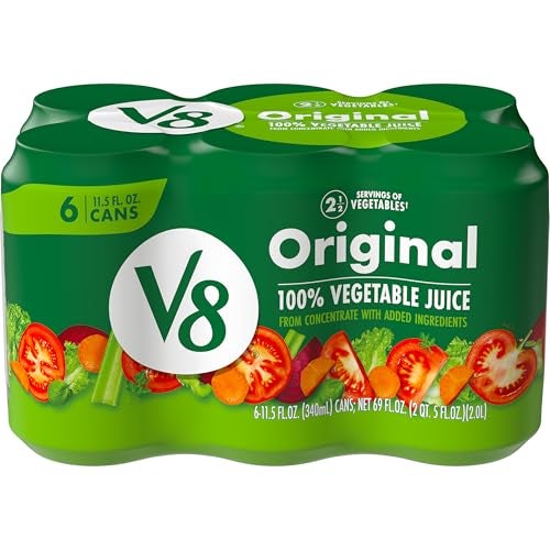 V8 Original 100 Vegetable Juice 115 fl oz Can 6 Pack - Image 1