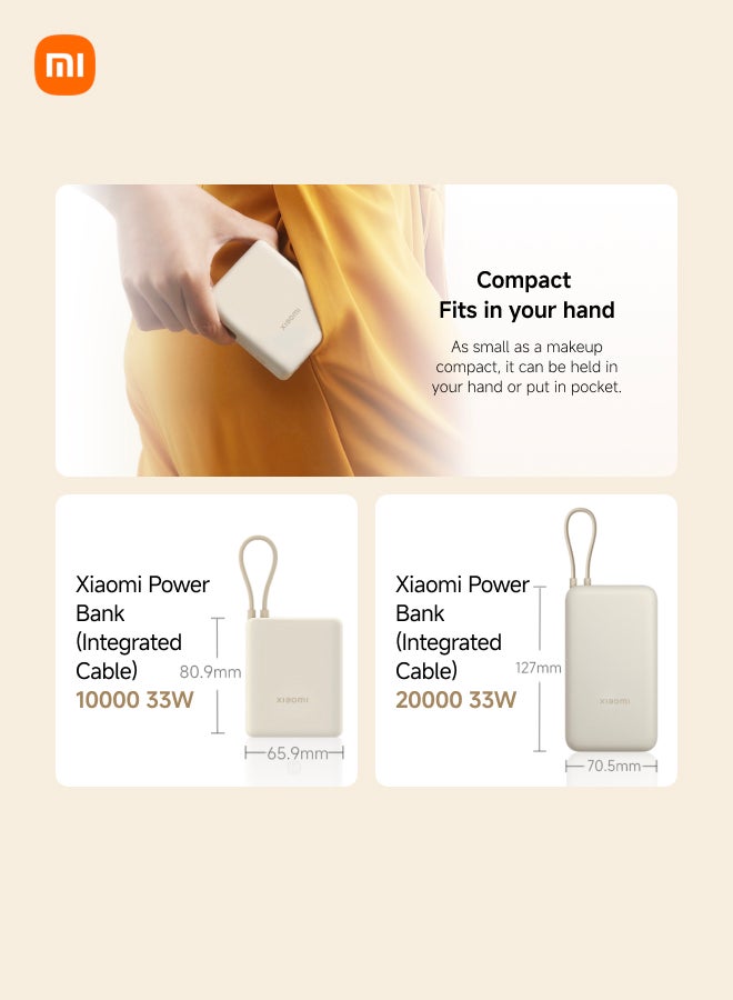 Xiaomi 10000 mAh 33W Power Bank with Built-in Cable – Fast Charging, Compact And Portable, BHR9341GL - Ice Blue - Image 4