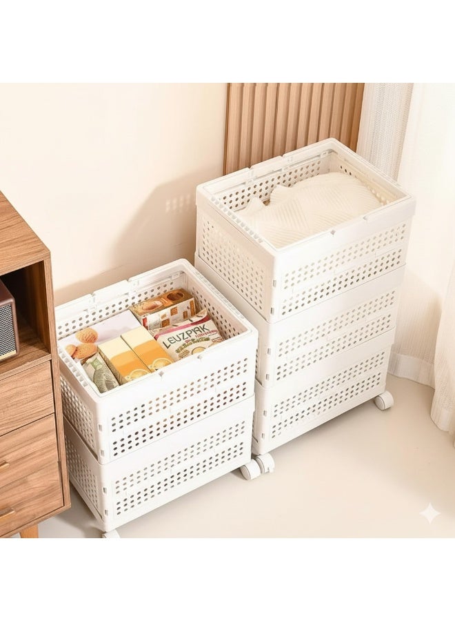 بلومنغ تايم سلة غسيل بعجلات بثلاثة أرفف - أبيض - Image 5