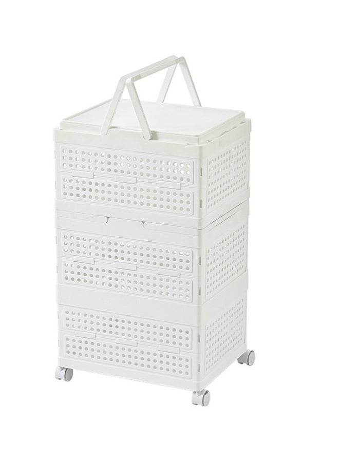بلومنغ تايم سلة غسيل بعجلات بثلاثة أرفف - أبيض - Image 1