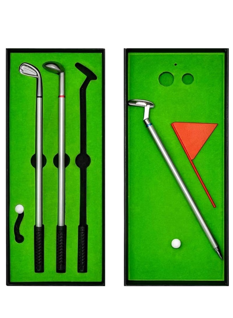 RATSAW Mini Golf Set  Arabest Golf Pen Set  Mini Desktop Golf Gift Golf Ball Club Pen Game for Men Dad Boss Teen Boys with Putting Green Flag 3 Golf Clubs Pens Balls Office Desk Toys - Image 1