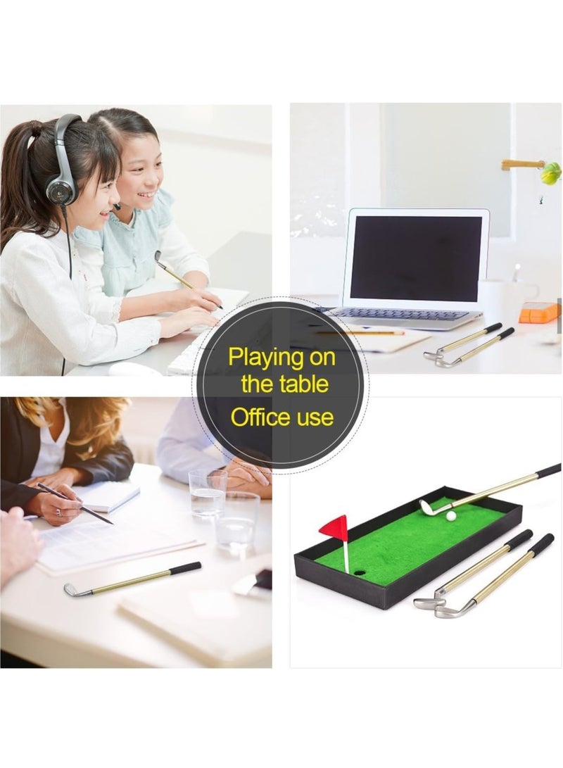 RATSAW Mini Golf Set  Arabest Golf Pen Set  Mini Desktop Golf Gift Golf Ball Club Pen Game for Men Dad Boss Teen Boys with Putting Green Flag 3 Golf Clubs Pens Balls Office Desk Toys - Image 2