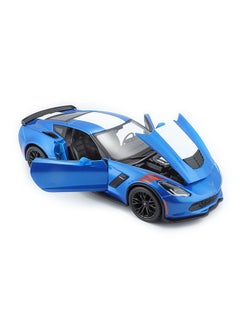 NIBEMINENT 1:24 Scale Special Edition 2017 Corvette Grand Sport - Blue Diecast Car 19.40x5.22x8.80cm  - Image 5
