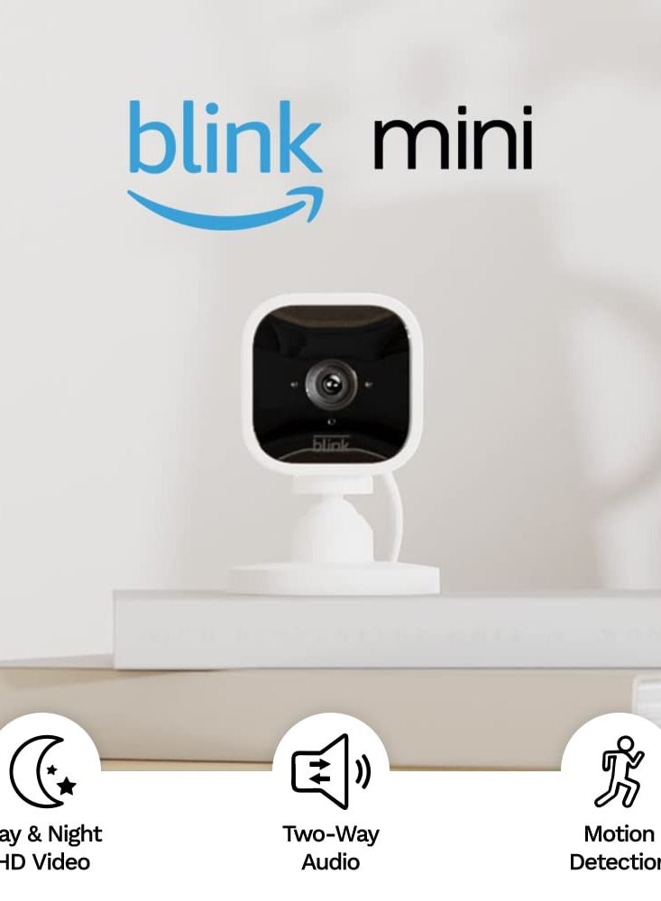 Blink Mini – Compact indoor plug-in smart security camera, 1080p HD