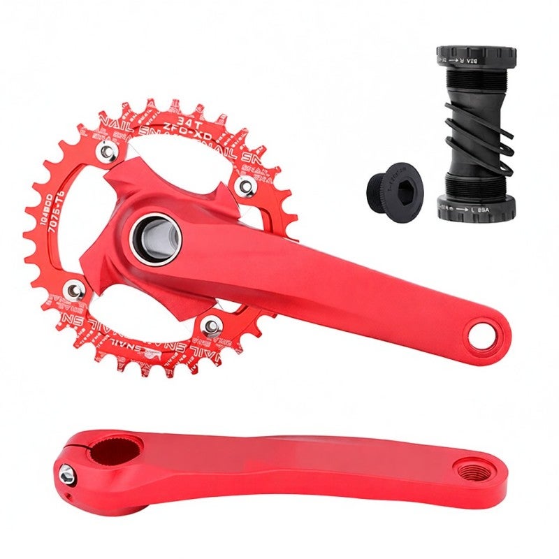 MEROCA Mountain Bike Crankset 170mm 34T Aluminum Alloy - 104mm BCD Chainring with Wide Teeth for 68/73mm Bottom Bracket - Image 1