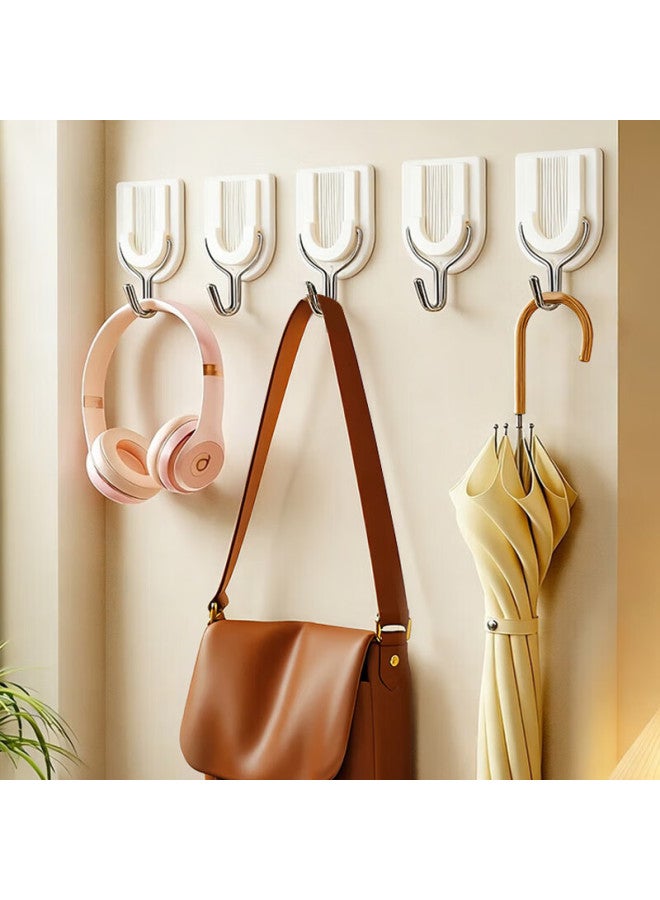 Mengting No-drill Strong Adhesive Hooks, 13-pack, Door-back Hanging Rack For Clothes, Kitchen, Bathroom, No-trace Towel Hooks