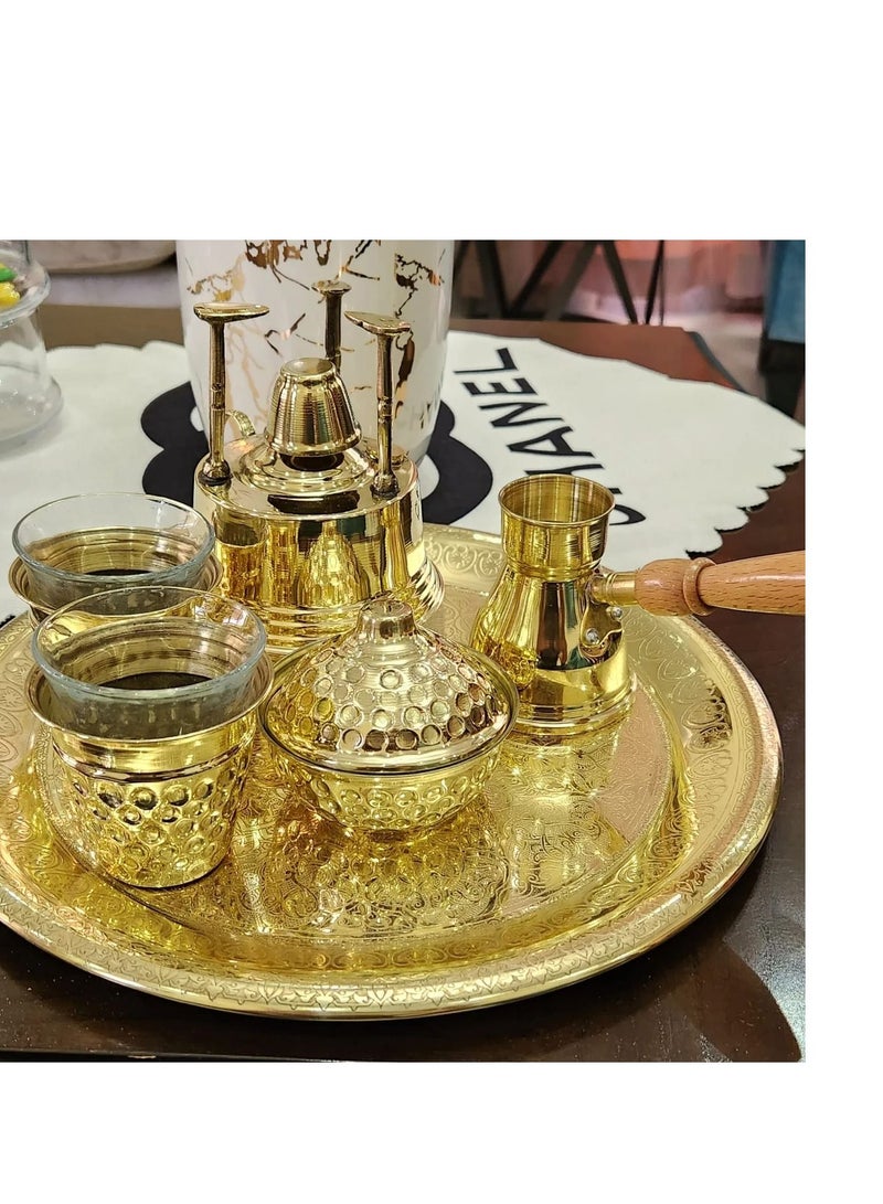 ريكو طقم  غلايه قهوه مصنوع من النحاس ويتكون من 6 قطع  - Image 3