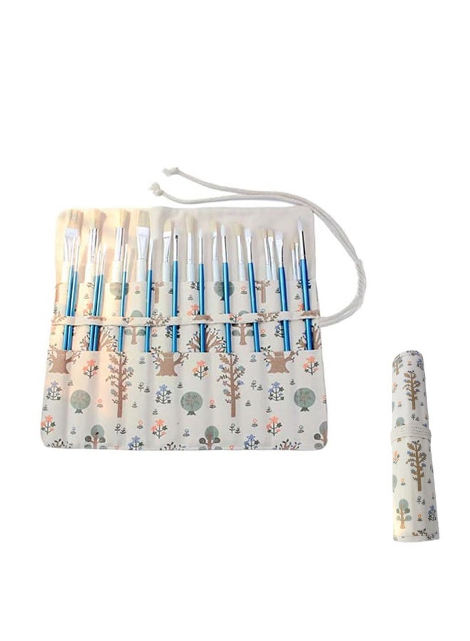 FDTY 1Pcs Paint Brush Holder, 20 Slots Storage,Artist Brush Holder & Storage Organizer Roll-Up Case Bag,Protect Acrylic Oil Watercolor Paintbrushes 15.75 * 14.9 in - Image 1