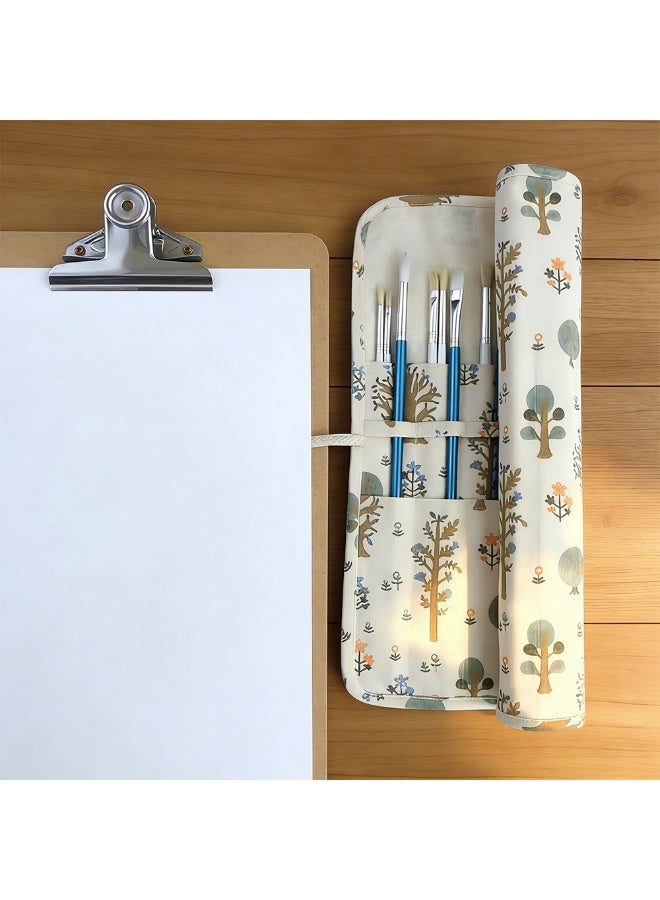 FDTY 1Pcs Paint Brush Holder, 20 Slots Storage,Artist Brush Holder & Storage Organizer Roll-Up Case Bag,Protect Acrylic Oil Watercolor Paintbrushes 15.75 * 14.9 in - Image 5