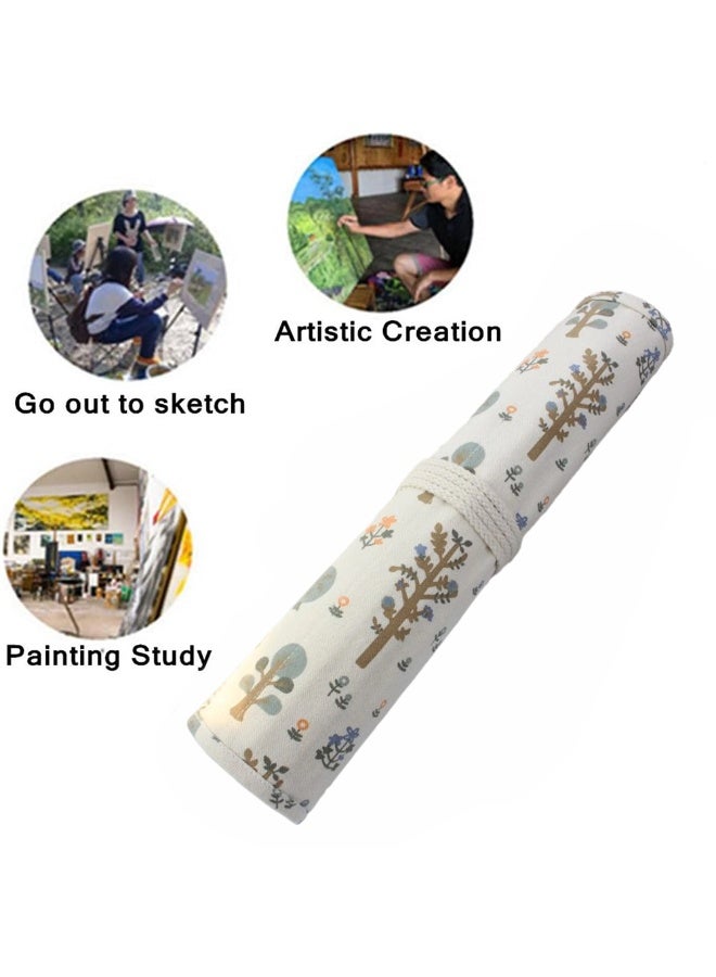 FDTY 1Pcs Paint Brush Holder, 20 Slots Storage,Artist Brush Holder & Storage Organizer Roll-Up Case Bag,Protect Acrylic Oil Watercolor Paintbrushes 15.75 * 14.9 in - Image 2