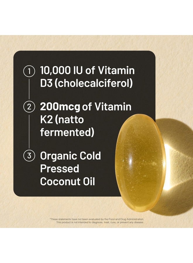 NatureWise Vitamin D3 10,000 IU Plus K2 (MK-7) 200 mcg with Organic Extra Virgin Coconut Oil - Supports Calcium Absorption, Bone, Heart & Immune Health - Non-GMO, Soy & Gluten-Free - 30 Softgels - Image 3