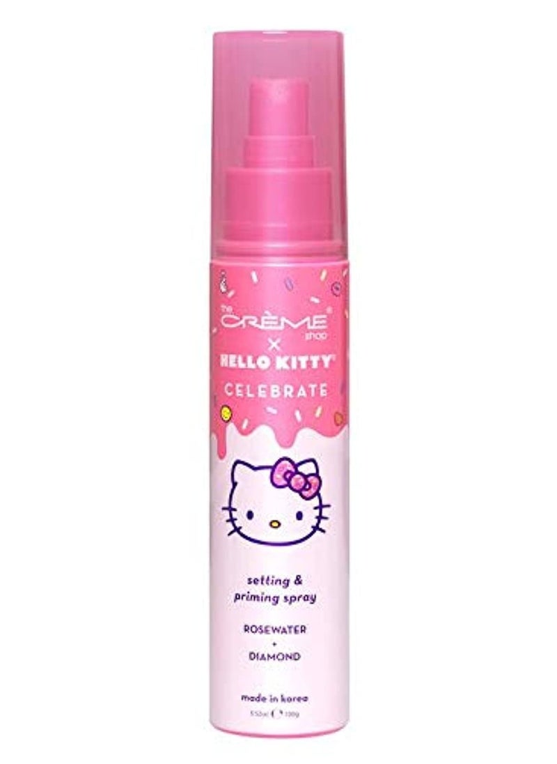 The Creme Shop The Crème Shop x Hello Kitty - Korean Skin Care Celebrate Priming & Setting Facial Spray (Rose Water & Diamond) - Hydration, For Makeup, Natural Essence  - Image 1