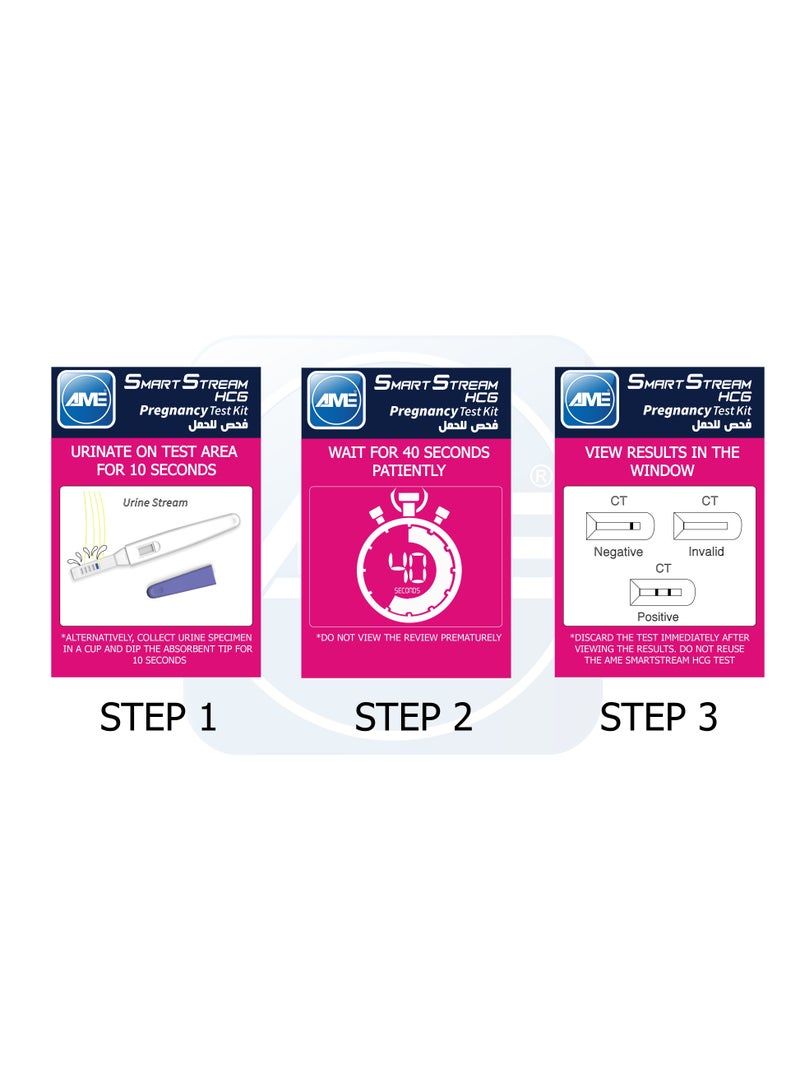 AME Smart Stream Pregnancy Test Kit | Mid Stream Type | Results in 40 seconds - Image 2