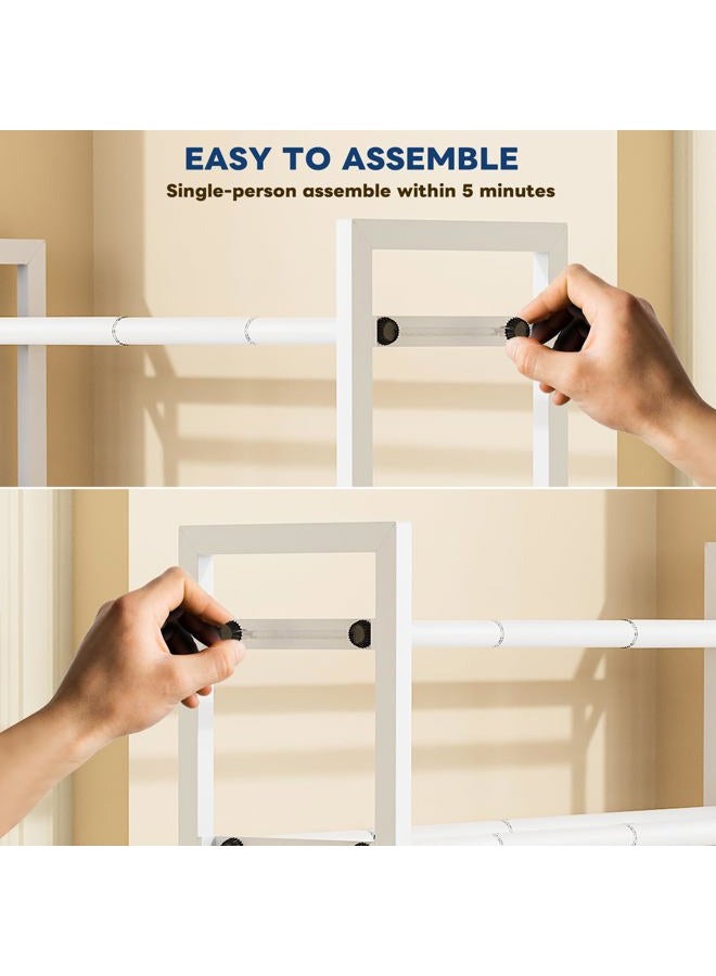 Mavivegue Expandable Shoe Rack, 2-Tier 19"-43.3" Adjustable Shoe Rack for Closet,Hall Entryway,Front Door,Garage, Sturdy Steel Space-Saving Rack, White​ - Image 5