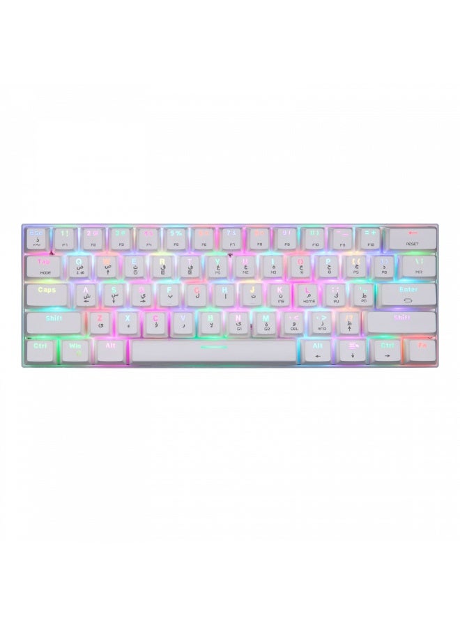 ديفو Devo Gaming Keyboard – SP60 White – Blue Switch - Image 1