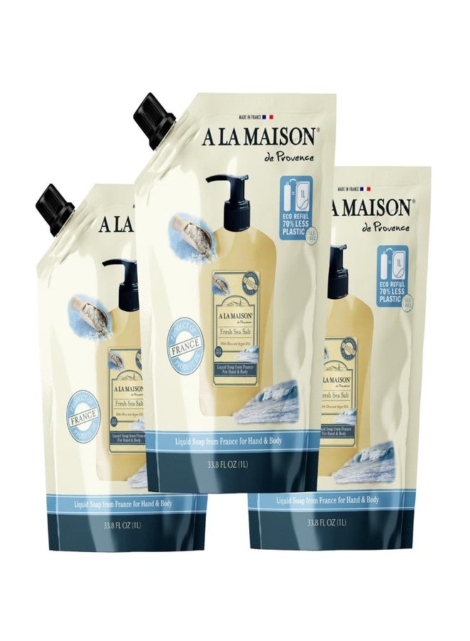 A LA MAISON Liquid Hand Soap (33.8 Refill Pouch, 3 Pack, Fresh Sea Salt) - Image 1