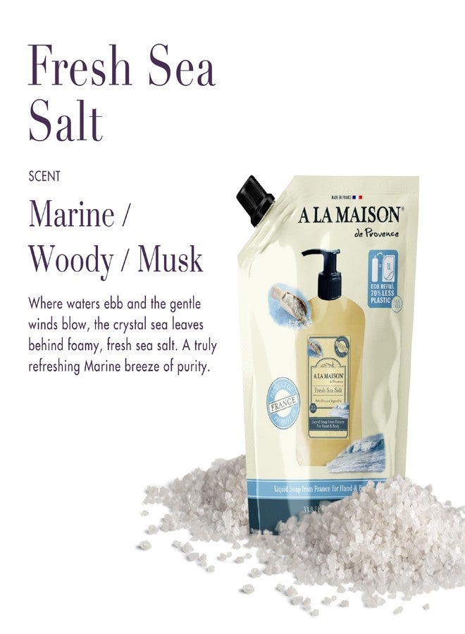 A LA MAISON Liquid Hand Soap (33.8 Refill Pouch, 3 Pack, Fresh Sea Salt) - Image 2