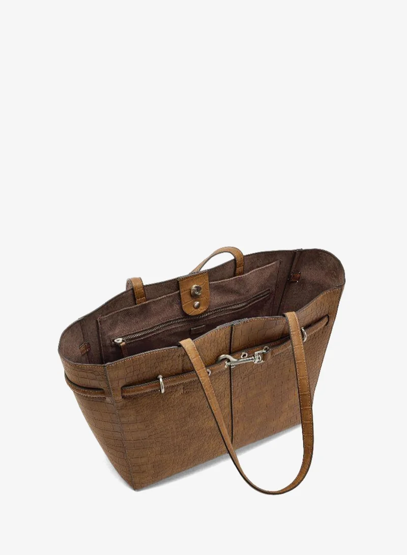 PARFOIS Brown Shopper bag with animal embossing for Women | Best Price UAE